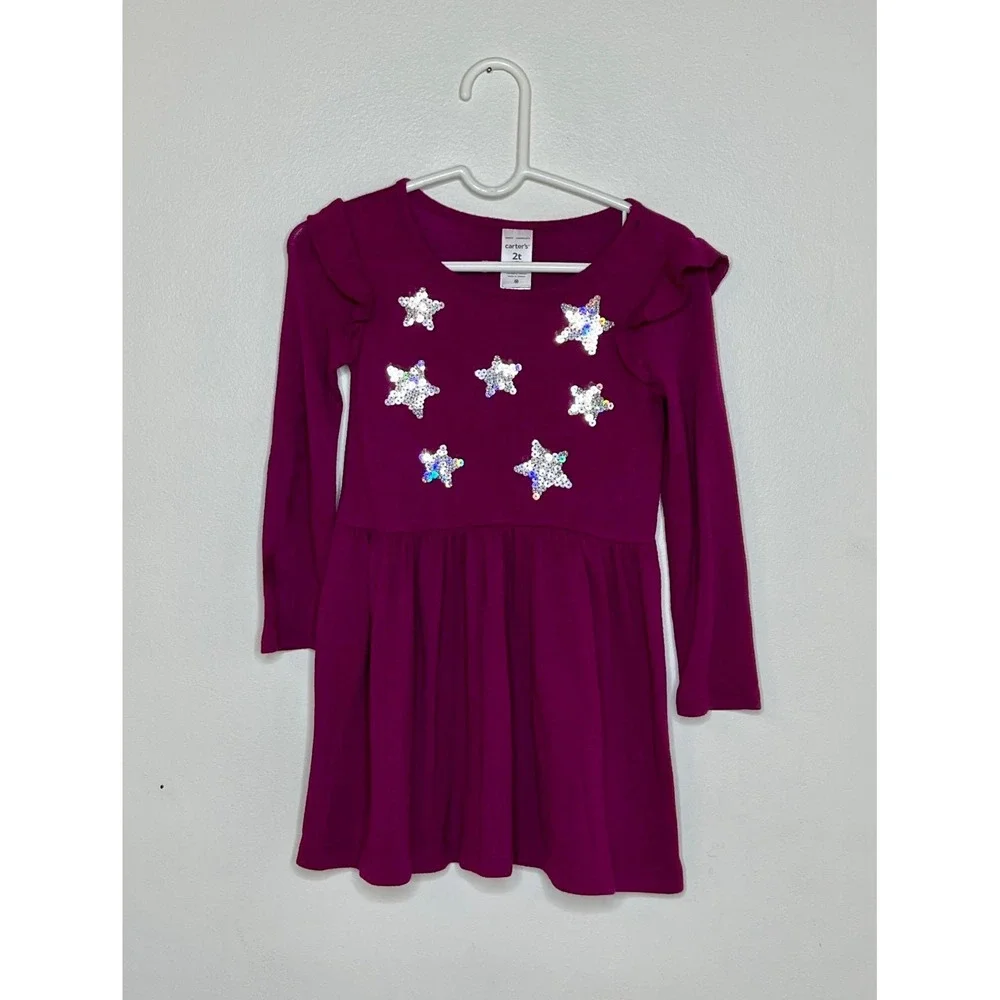 Carters Sequin Star Sweater Dress - 2T